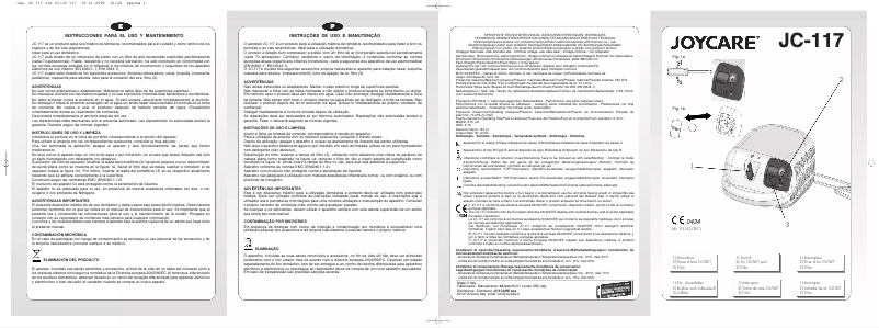 Page 1 de la notice Manuel utilisateur Joycare JC-117