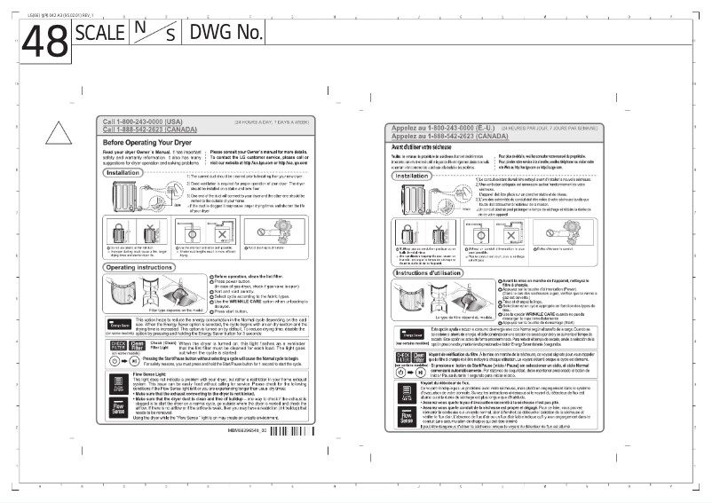 Page 1 of the manual Installation Guide LG DLEX5500V