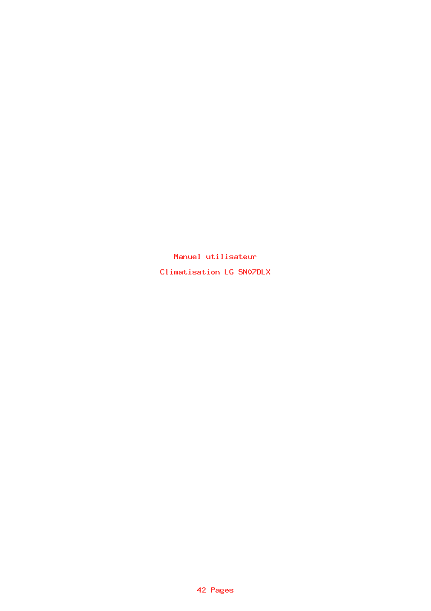 Page 1 de la notice Manuel utilisateur LG SN07DLX