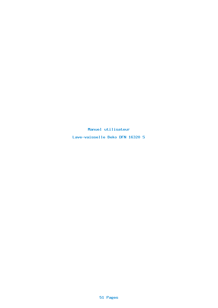 Page 1 de la notice Manuel utilisateur Beko DFN 16320 S