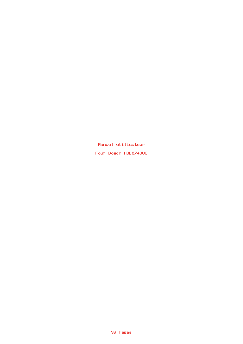 Page 1 de la notice Manuel utilisateur Bosch HBL8743UC