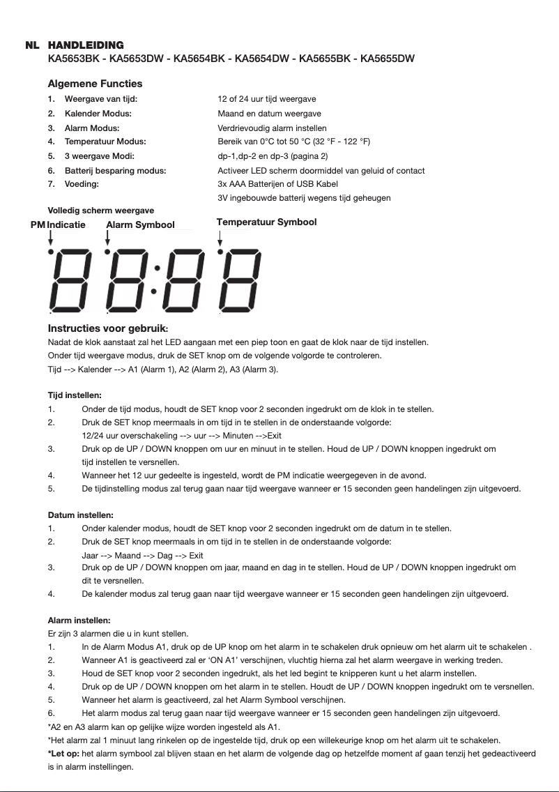 Page 1 de la notice Manuel utilisateur Karlsson Cube KA5653BK