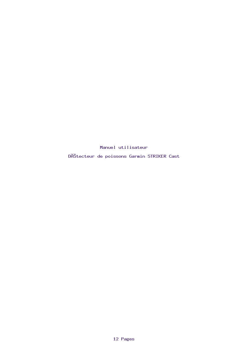 Page 1 de la notice Manuel utilisateur Garmin STRIKER Cast