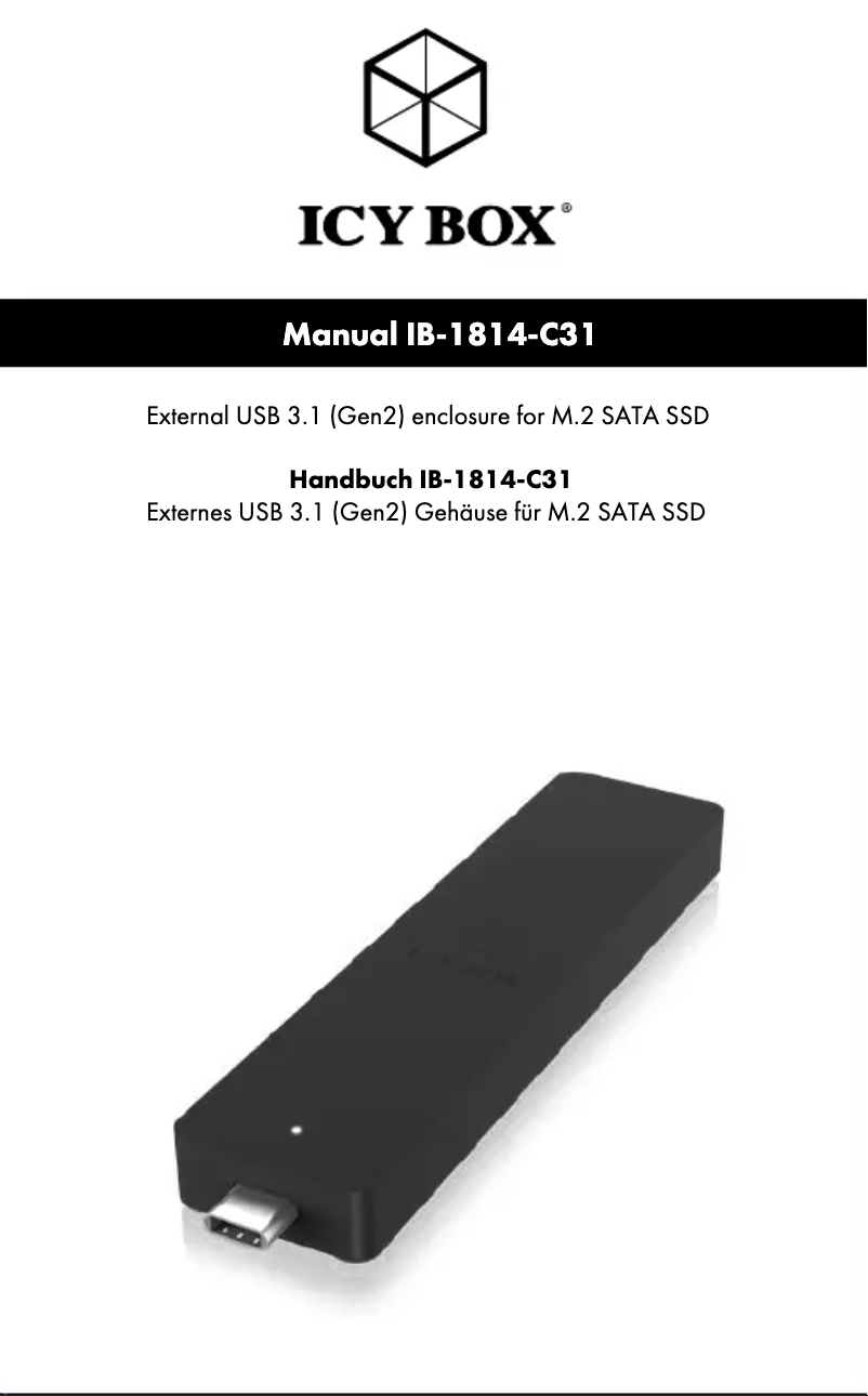 Page 1 de la notice Manuel utilisateur Icy Box IB-1814-C31