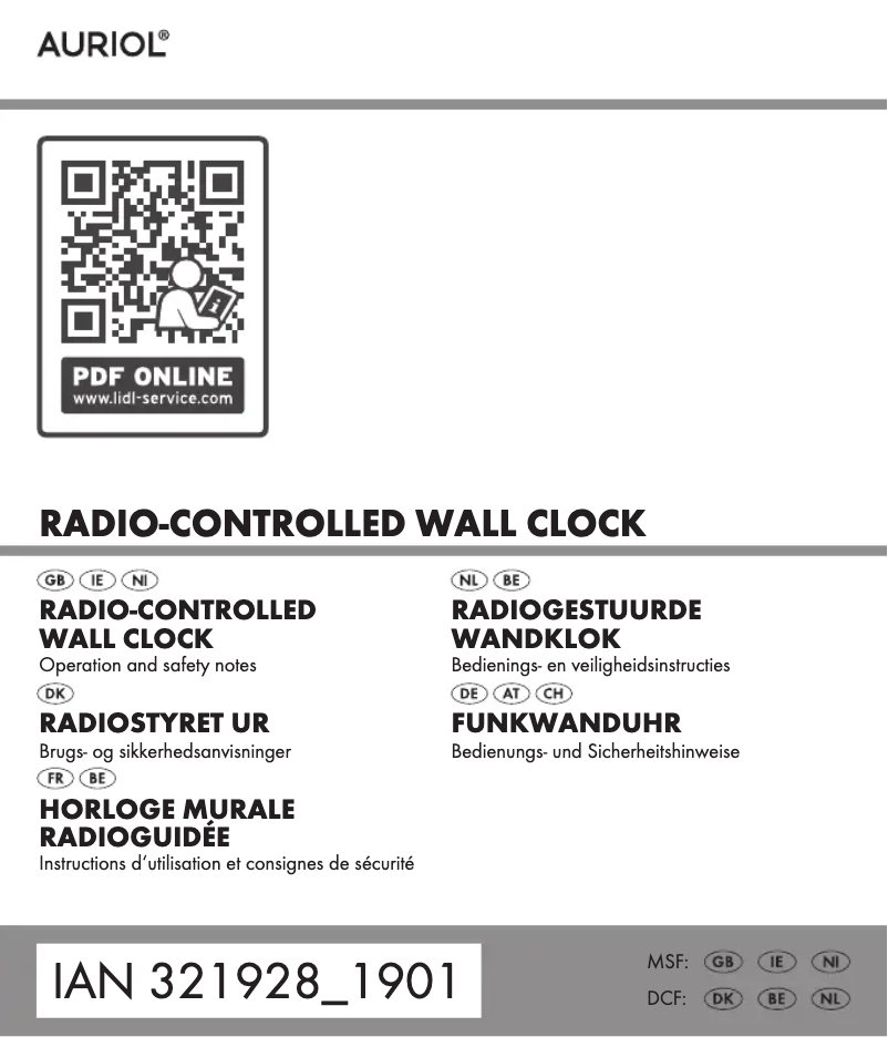 Page 1 de la notice Manuel utilisateur Auriol IAN 321928