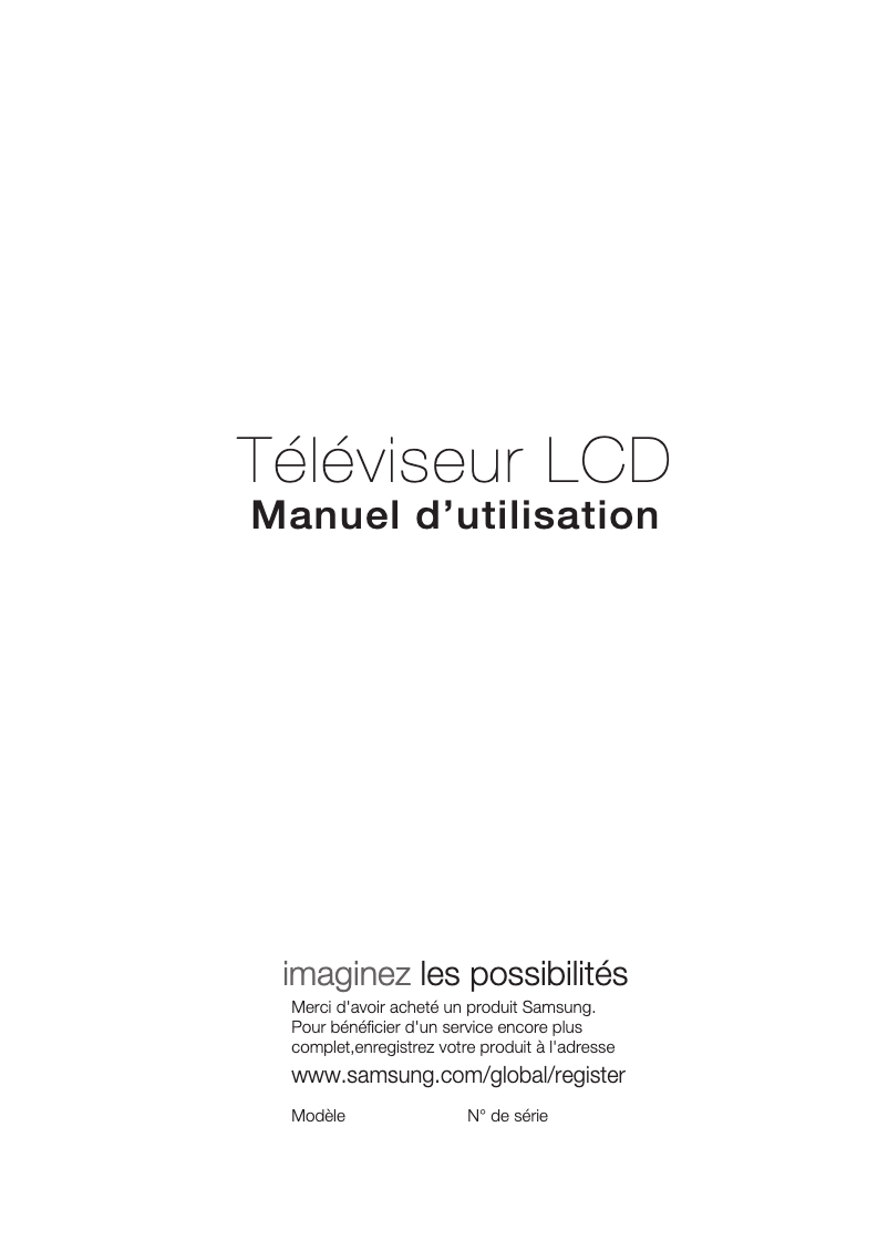 Page 1 de la notice Manuel utilisateur Samsung LA32C480H1