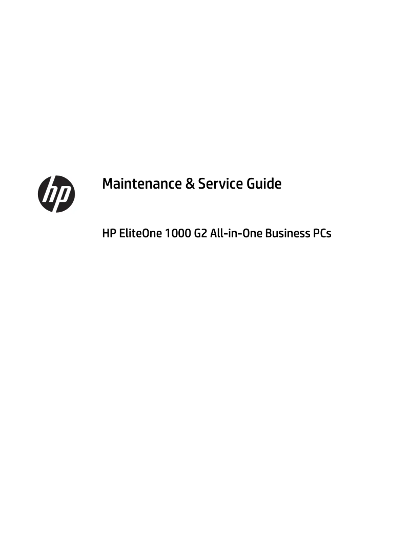 Page n°1 - Manuel utilisateur HP EliteOne 1000 G2