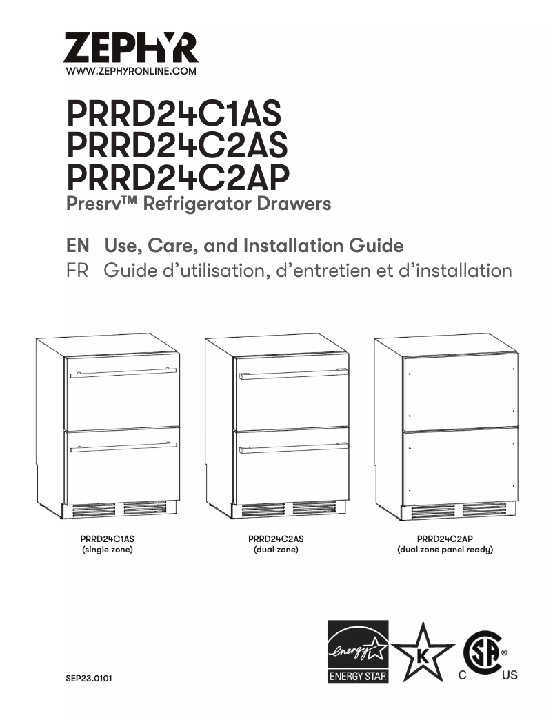Página 1 del manual Manual de usuario Zephyr Presrv PRRD24C2AP