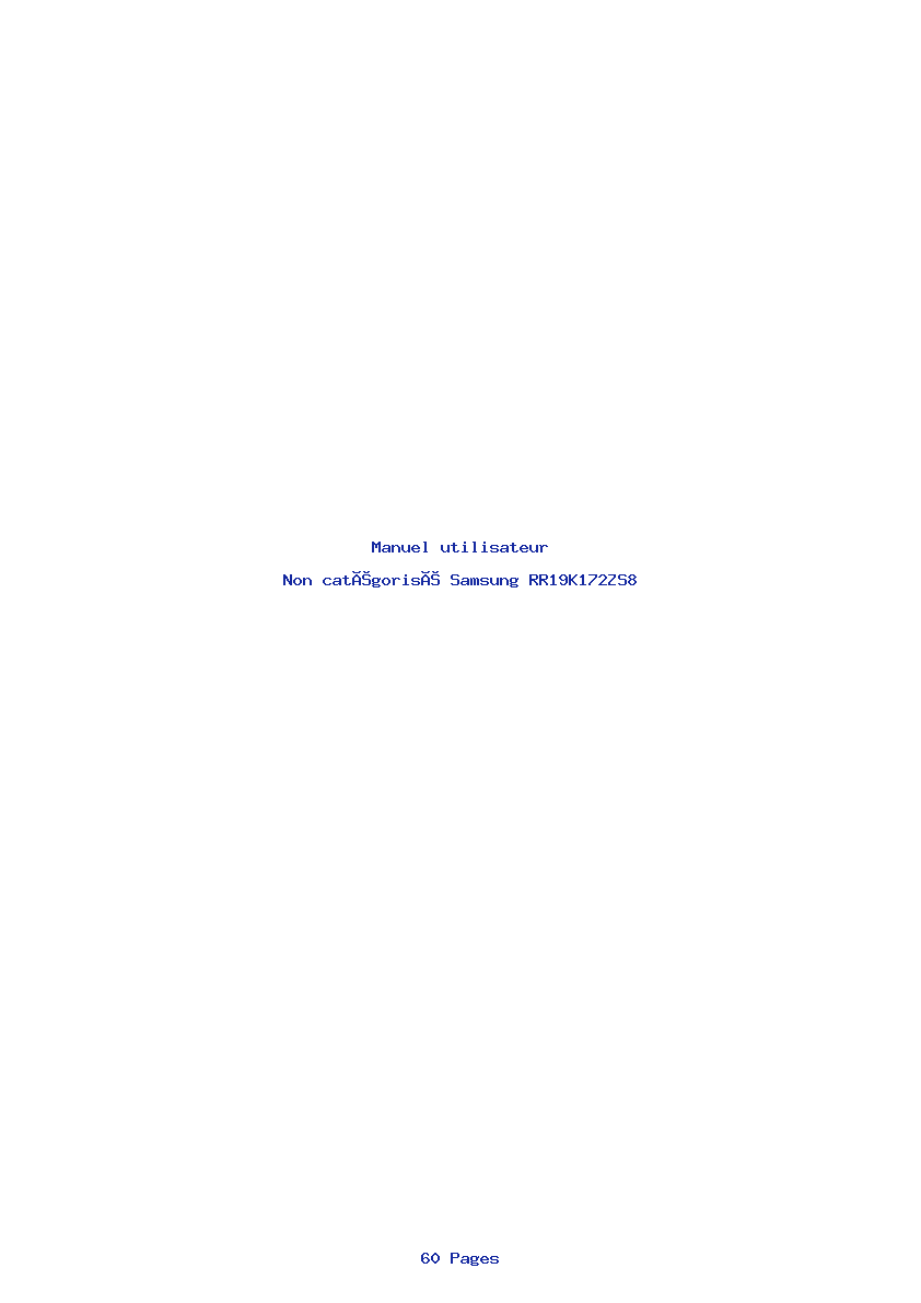 Page 1 de la notice Manuel utilisateur Samsung RR19K172ZS8