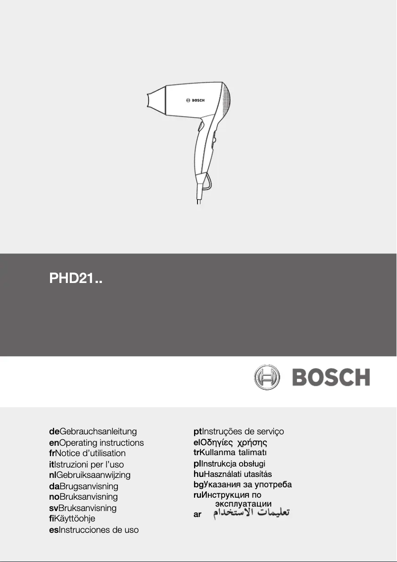 Page 1 of the manual User Manual Bosch PHD2101
