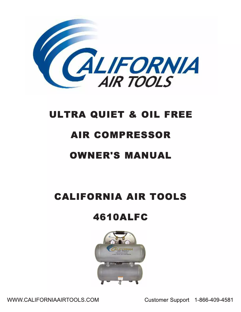 Page 1 of the manual User Manual California Air Tools 4610ALFCAD