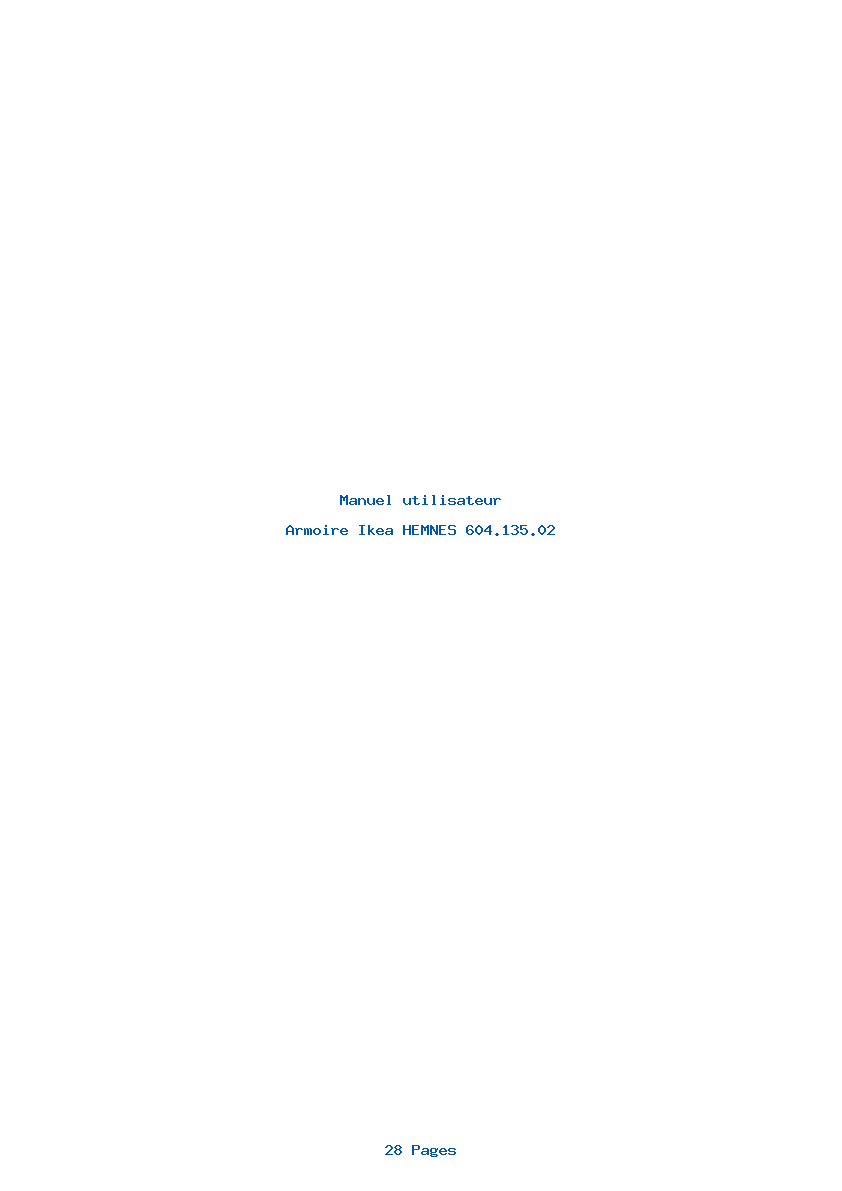 Page 1 de la notice Manuel utilisateur Ikea HEMNES 604.135.02