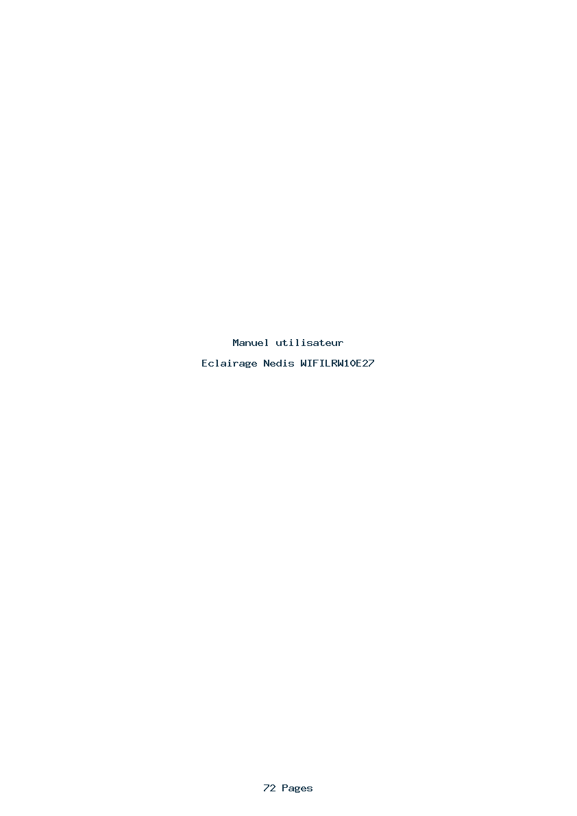 Page 1 de la notice Manuel utilisateur Nedis WIFILRW10E27