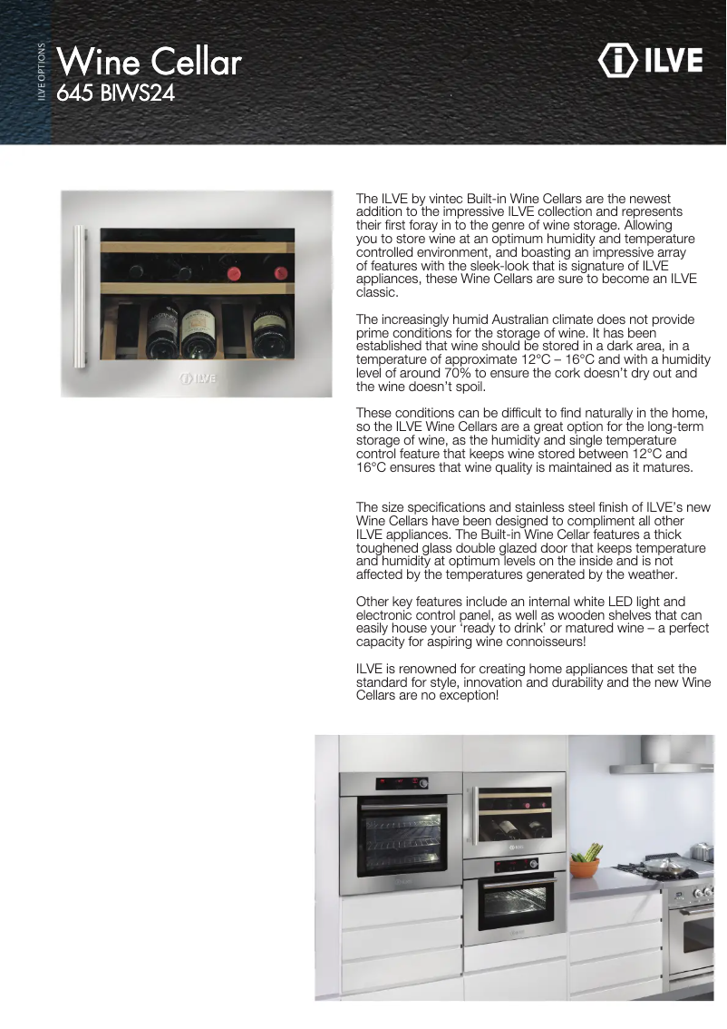 Page 1 de la notice Manuel utilisateur Ilve 645BIWS24
