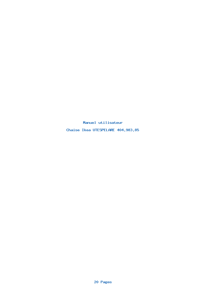 Page 1 de la notice Manuel utilisateur Ikea UTESPELARE 404.983.85