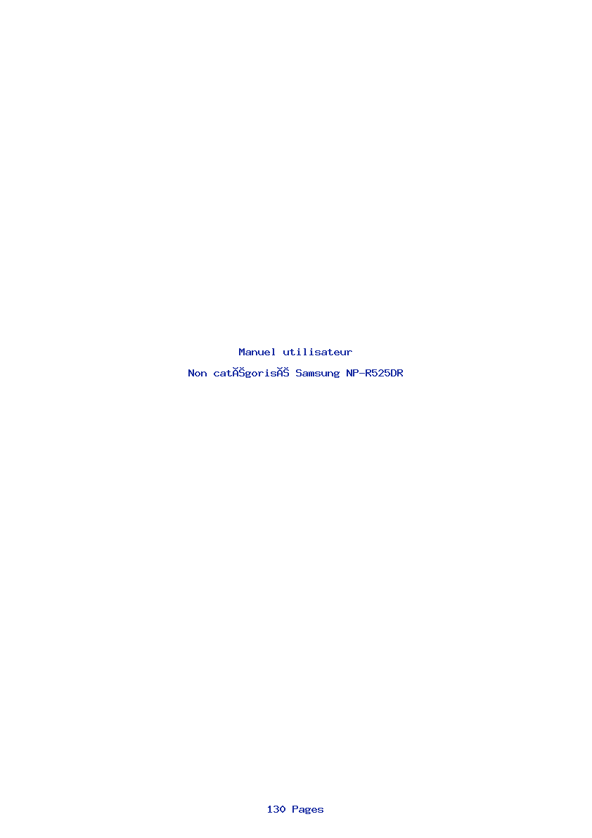 Page 1 de la notice Manuel utilisateur Samsung NP-R525DR
