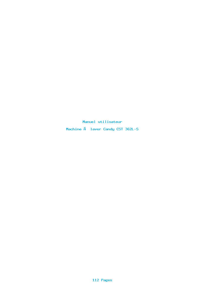 Page 1 de la notice Manuel utilisateur Candy CST 362L-S