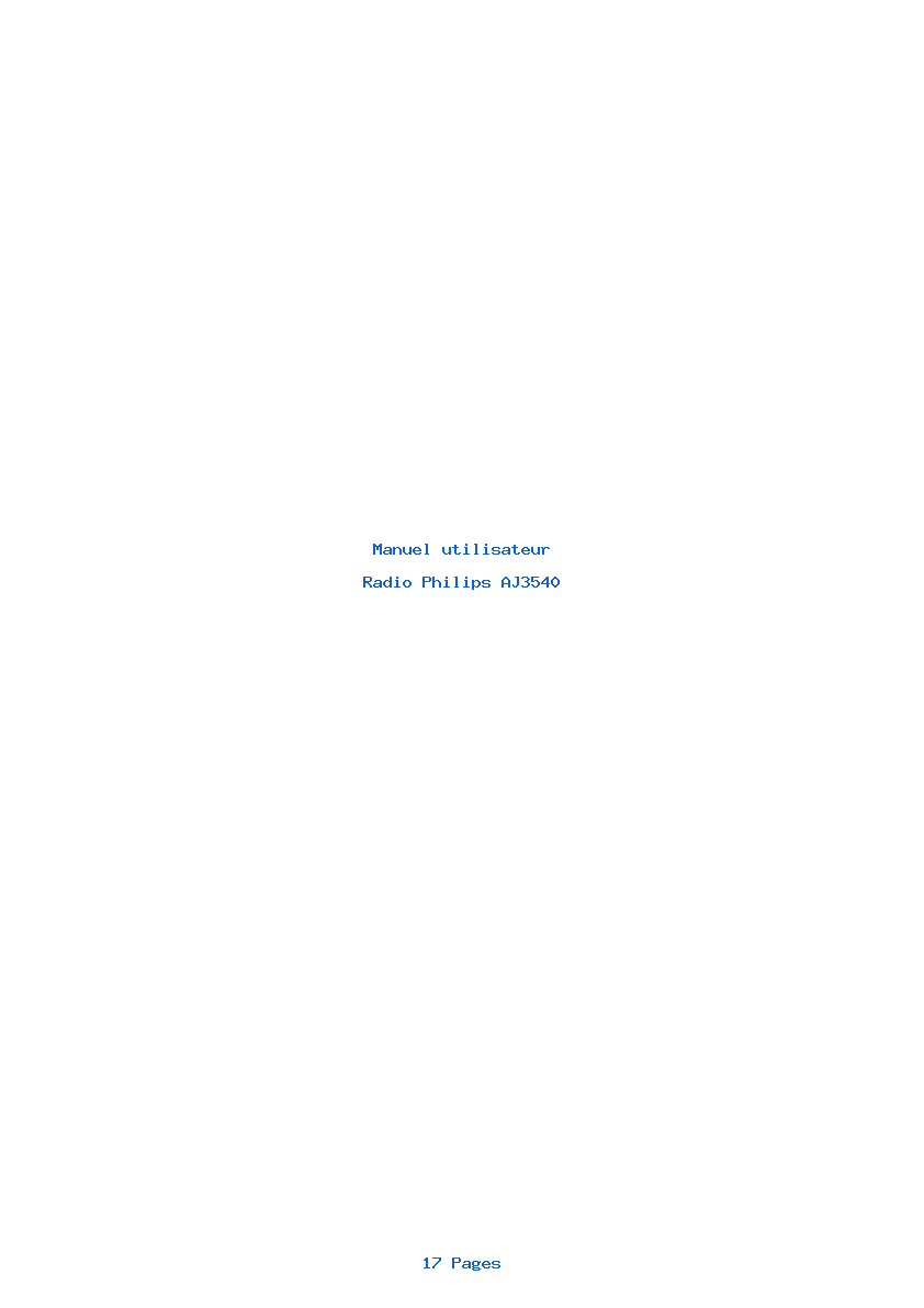 Page 1 de la notice Manuel utilisateur Philips AJ3540