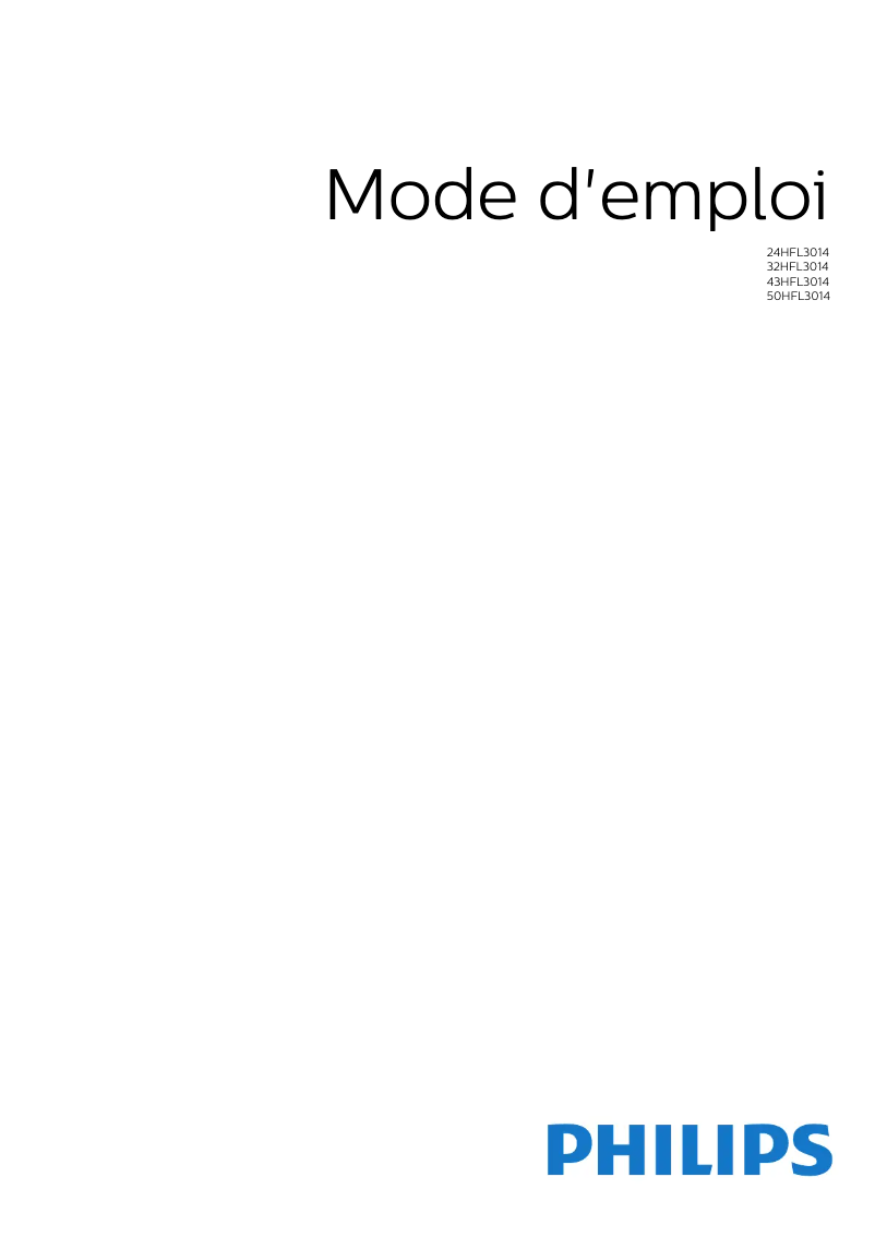 Page 1 of the manual User Manual Philips 43HFL3014