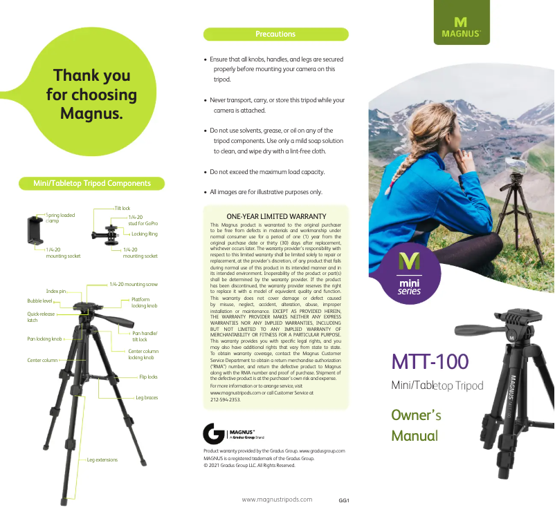 Page 1 de la notice Manuel utilisateur Magnus Mini MTT-100