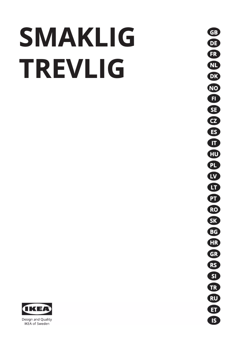 Page 1 de la notice Mode d'emploi Ikea TREVLIG