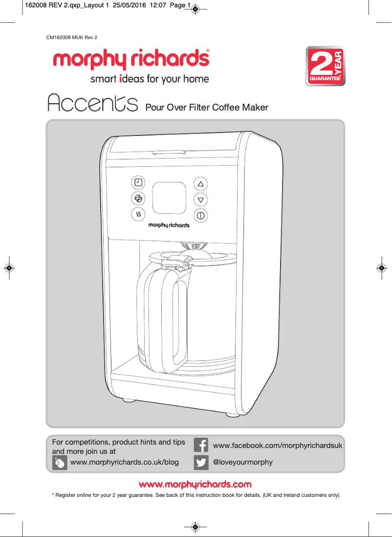 Page 1 de la notice Manuel utilisateur Morphy Richards Accents 162009