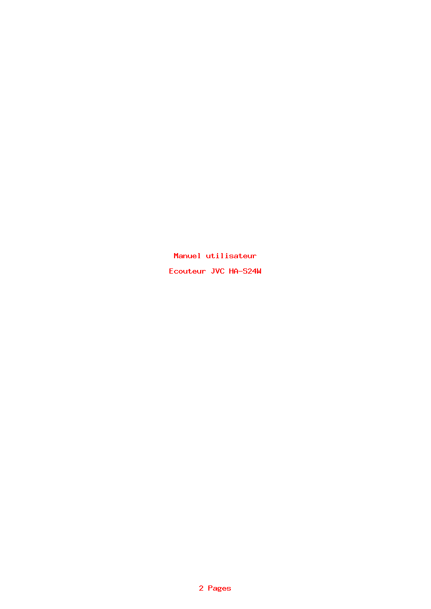 Page 1 de la notice Manuel utilisateur JVC HA-S24W