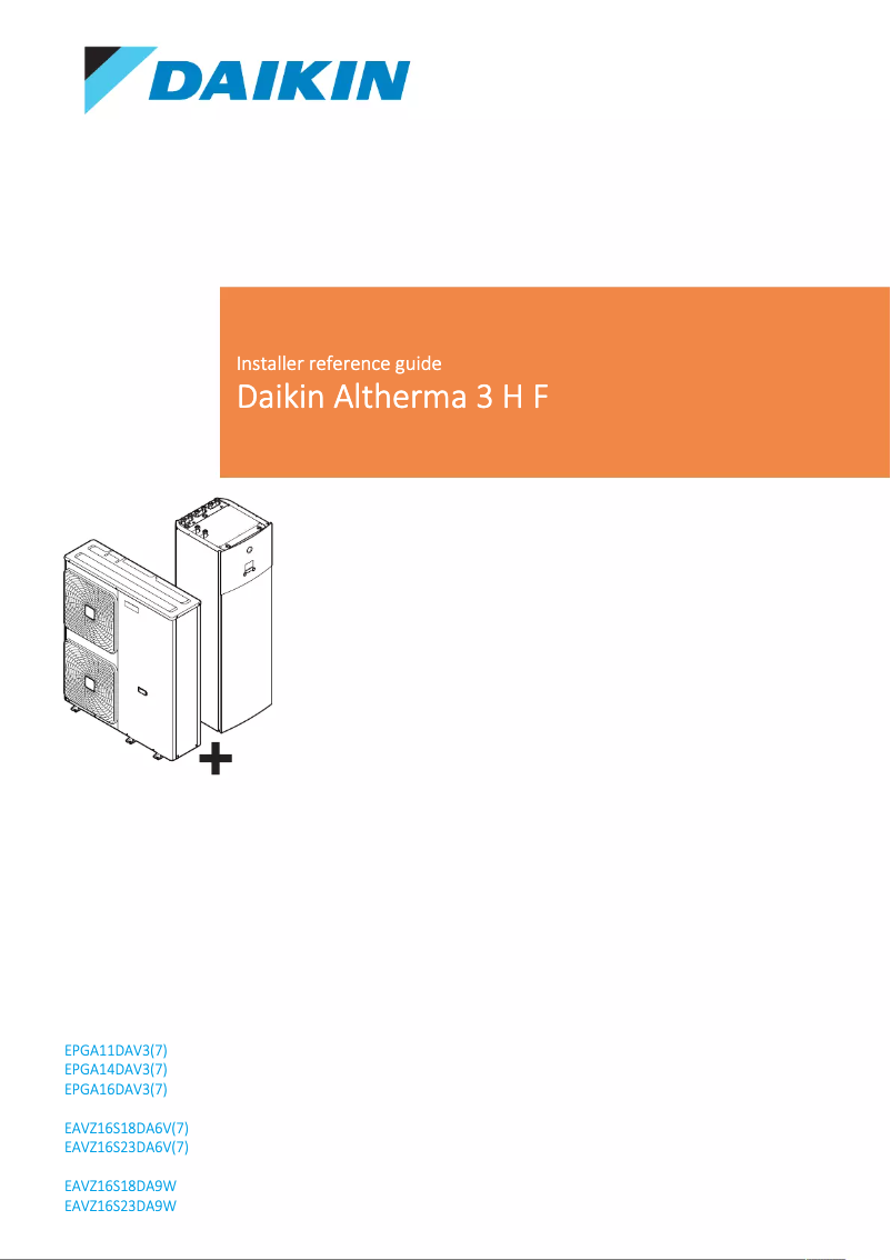 Página 1 del manual Guía de instalación Daikin EAVZ16S18DA6V