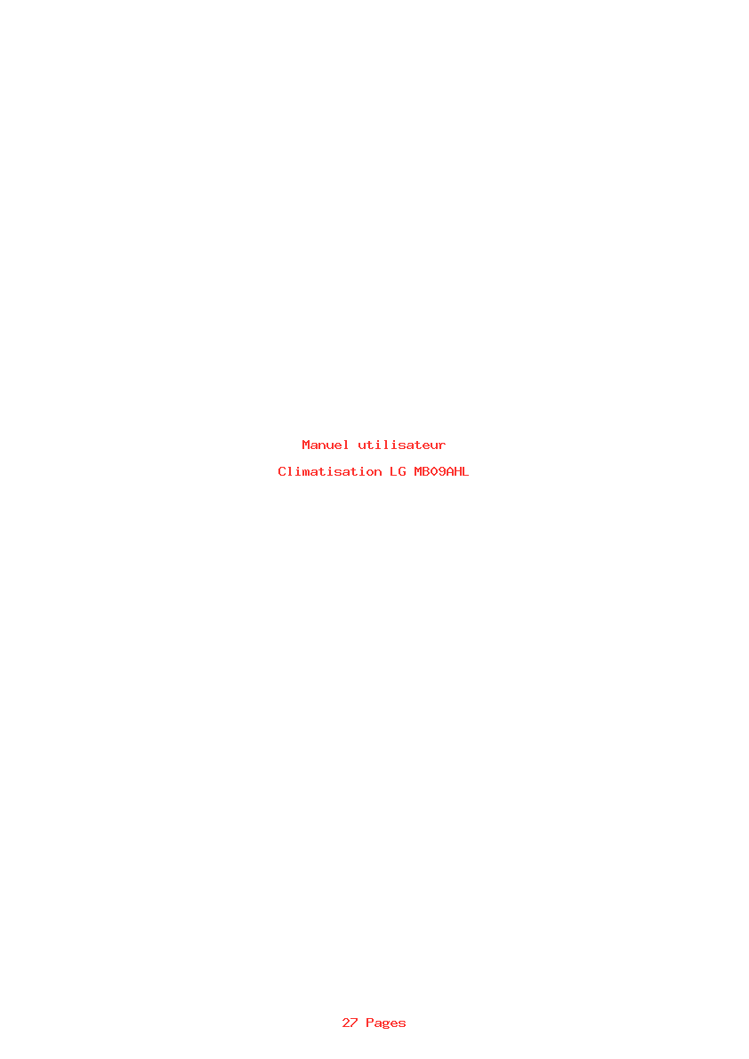Page 1 de la notice Manuel utilisateur LG MB09AHL