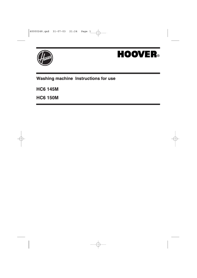Page 1 de la notice Manuel utilisateur Hoover HC6 145MUK