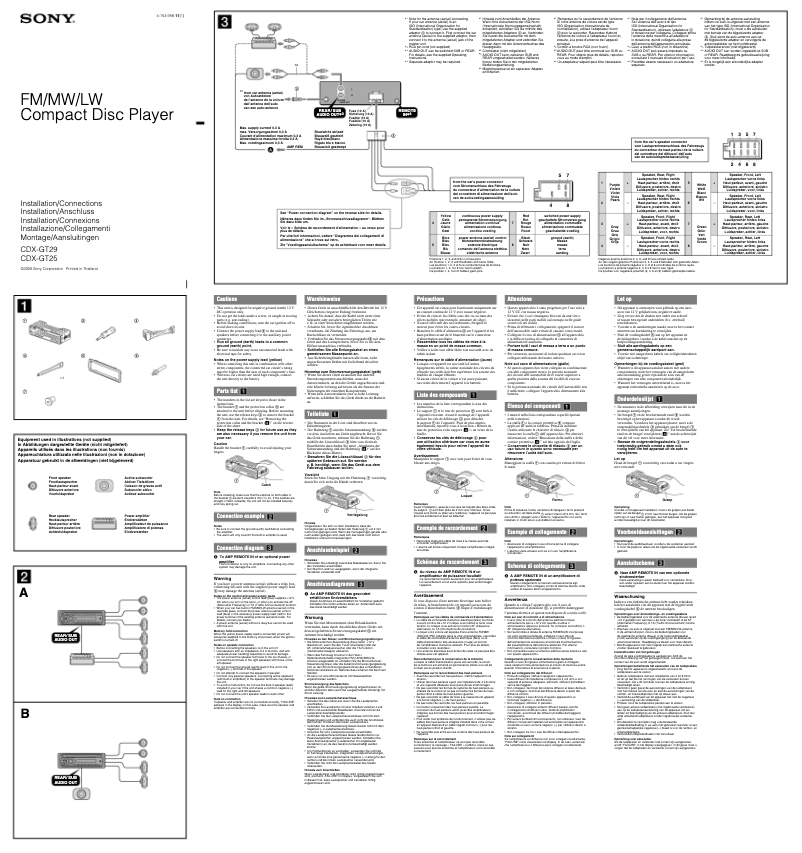Página 1 del manual Guía de instalación Sony CDX-GT25