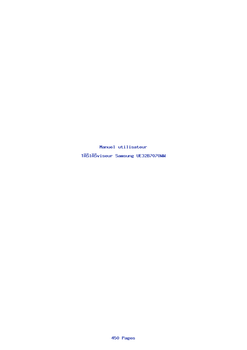 Image de la première page du manuel de l'appareil UE32B7070WW