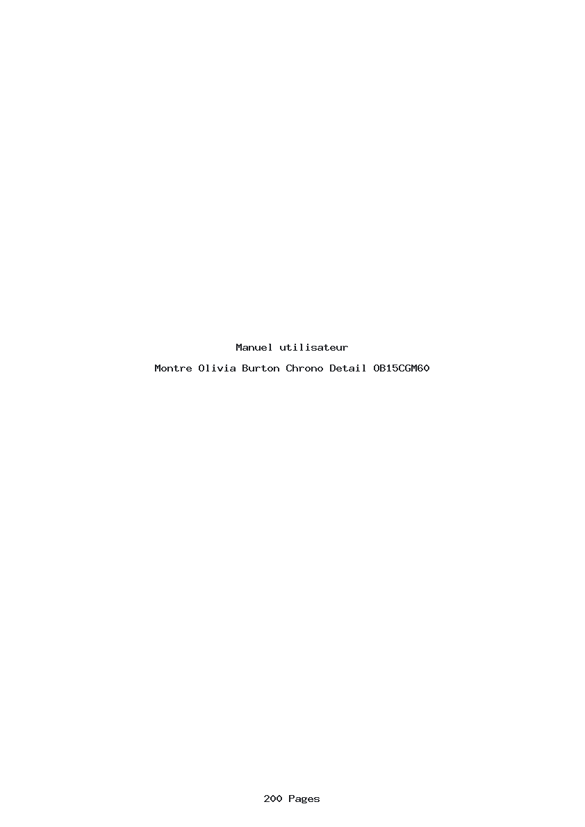 Page 1 de la notice Manuel utilisateur Olivia Burton Chrono Detail OB15CGM60