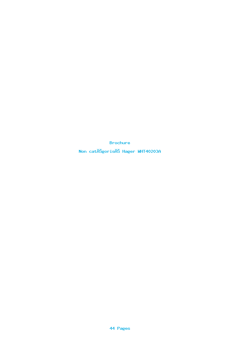Page 1 de la notice Brochure Hager WHT40203A