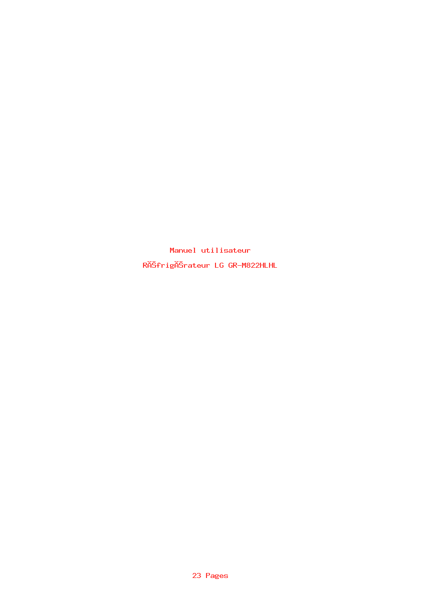 Page 1 de la notice Manuel utilisateur LG GR-M822HLHL