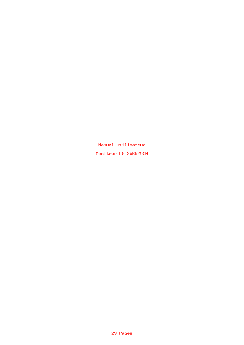 Page 1 de la notice Manuel utilisateur LG 35BN75CN