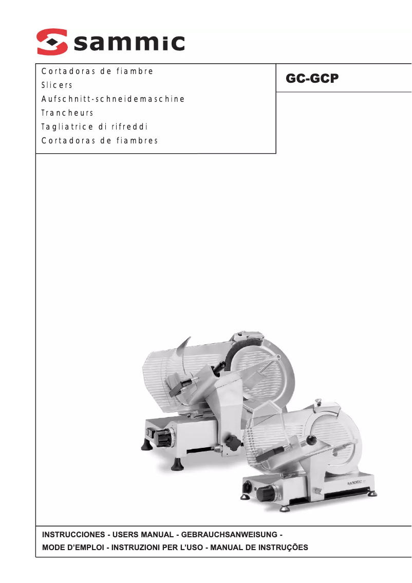 Page 1 de la notice Manuel utilisateur Sammic GCP-275