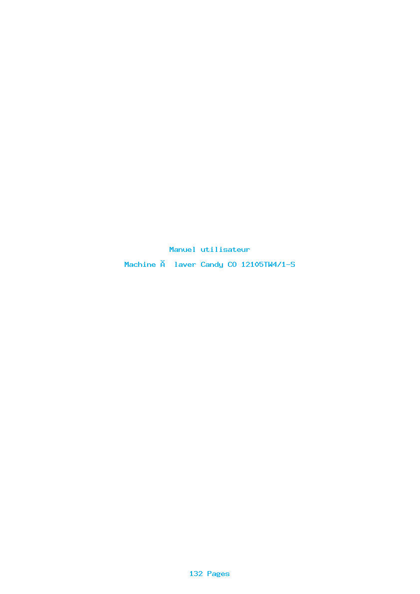 Image de la première page du manuel de l'appareil CO 12105TW4/1-S
