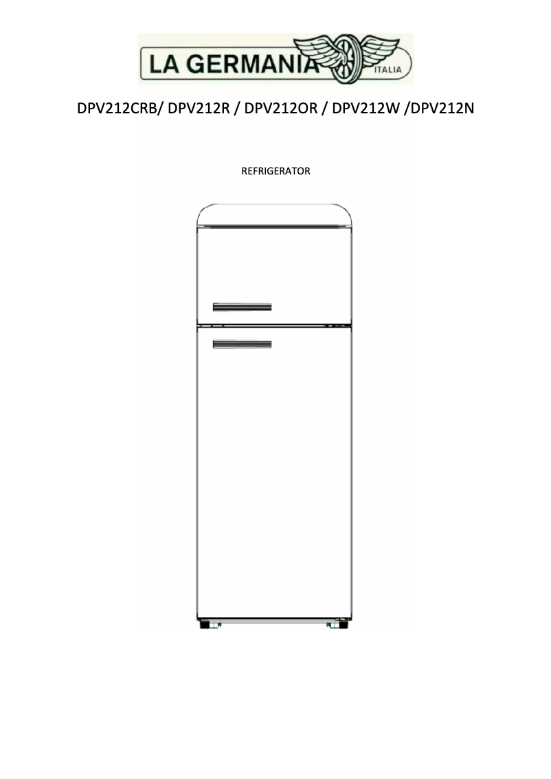 Page 1 de la notice Manuel utilisateur La Germania DPV212CRB