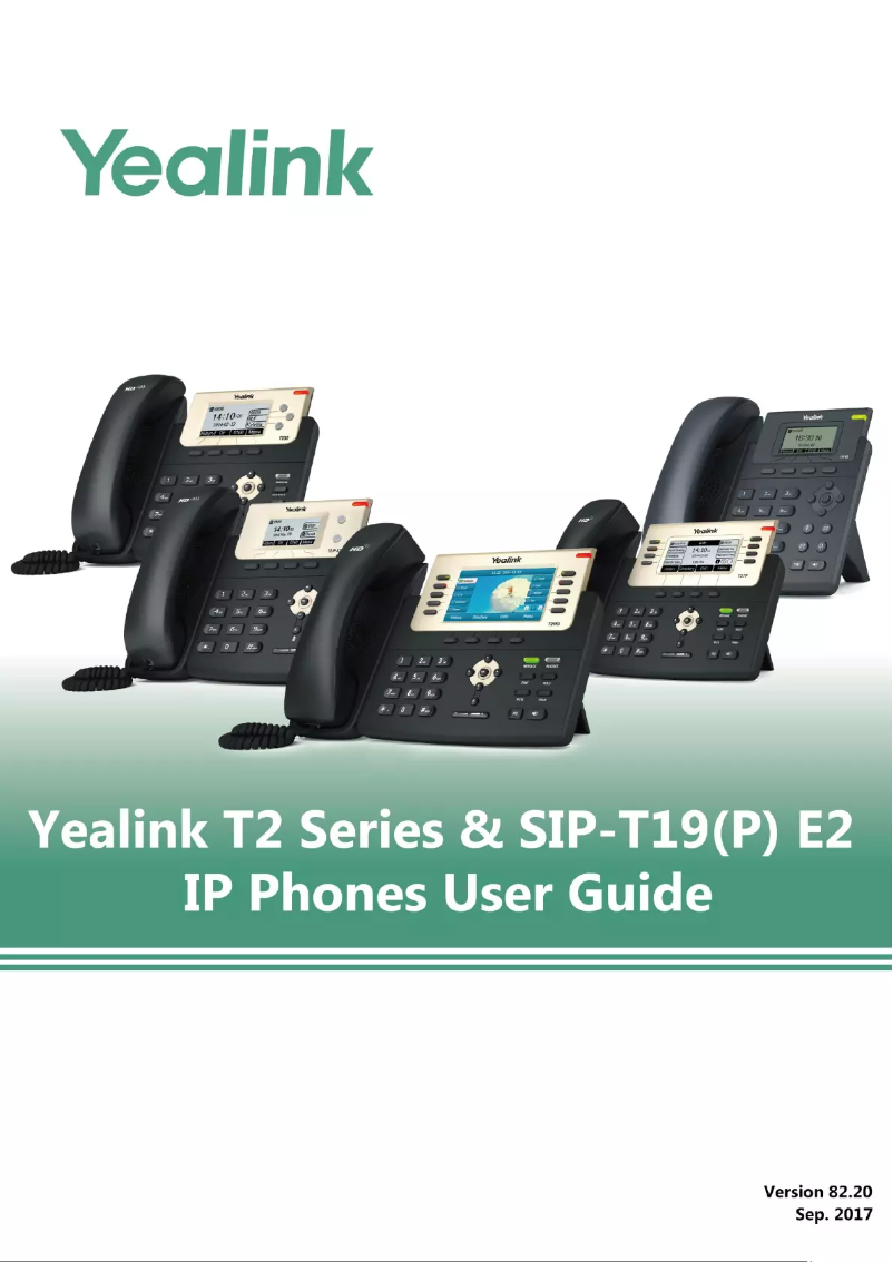 Page 1 de la notice Manuel utilisateur Yealink SIP-T21P E2