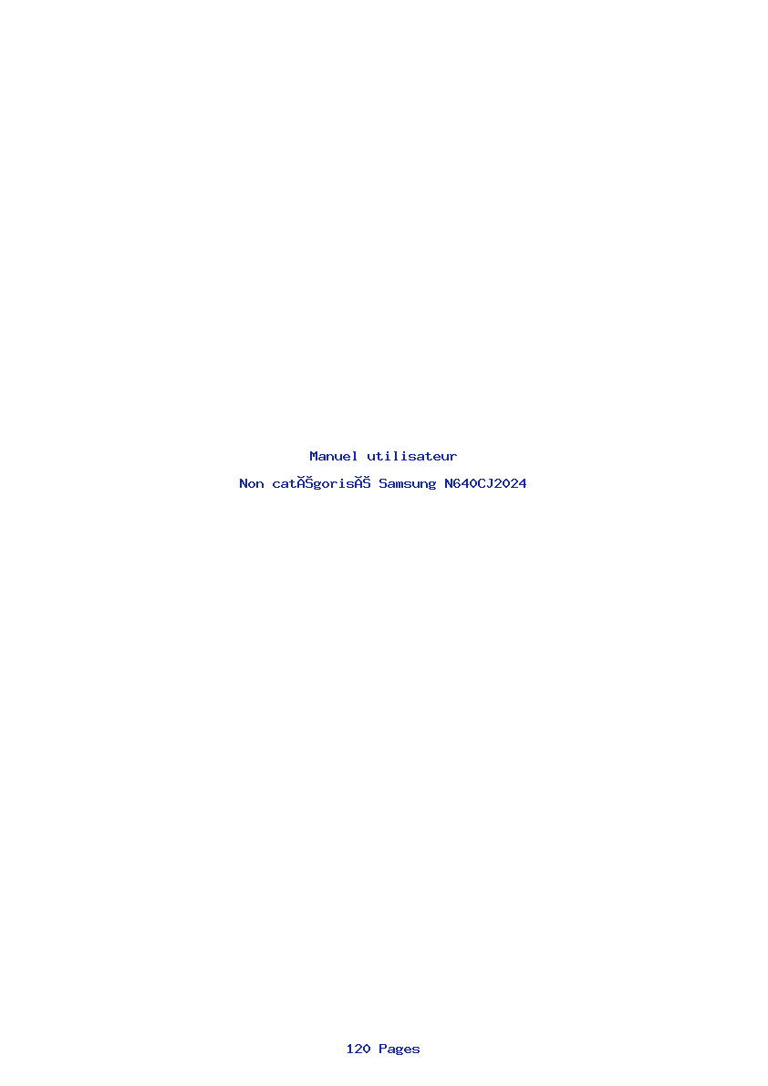 Page 1 de la notice Manuel utilisateur Samsung N640CJ2024
