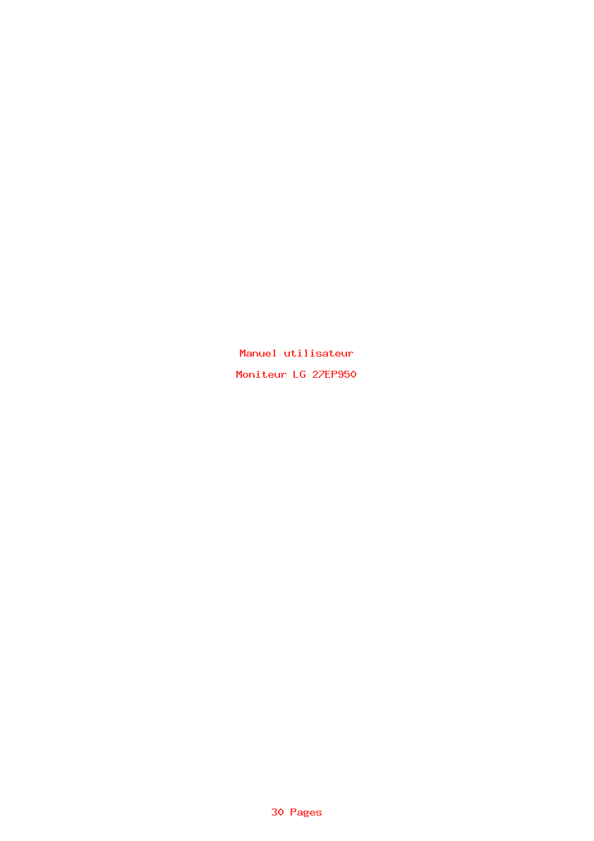 Page 1 de la notice Manuel utilisateur LG 27EP950