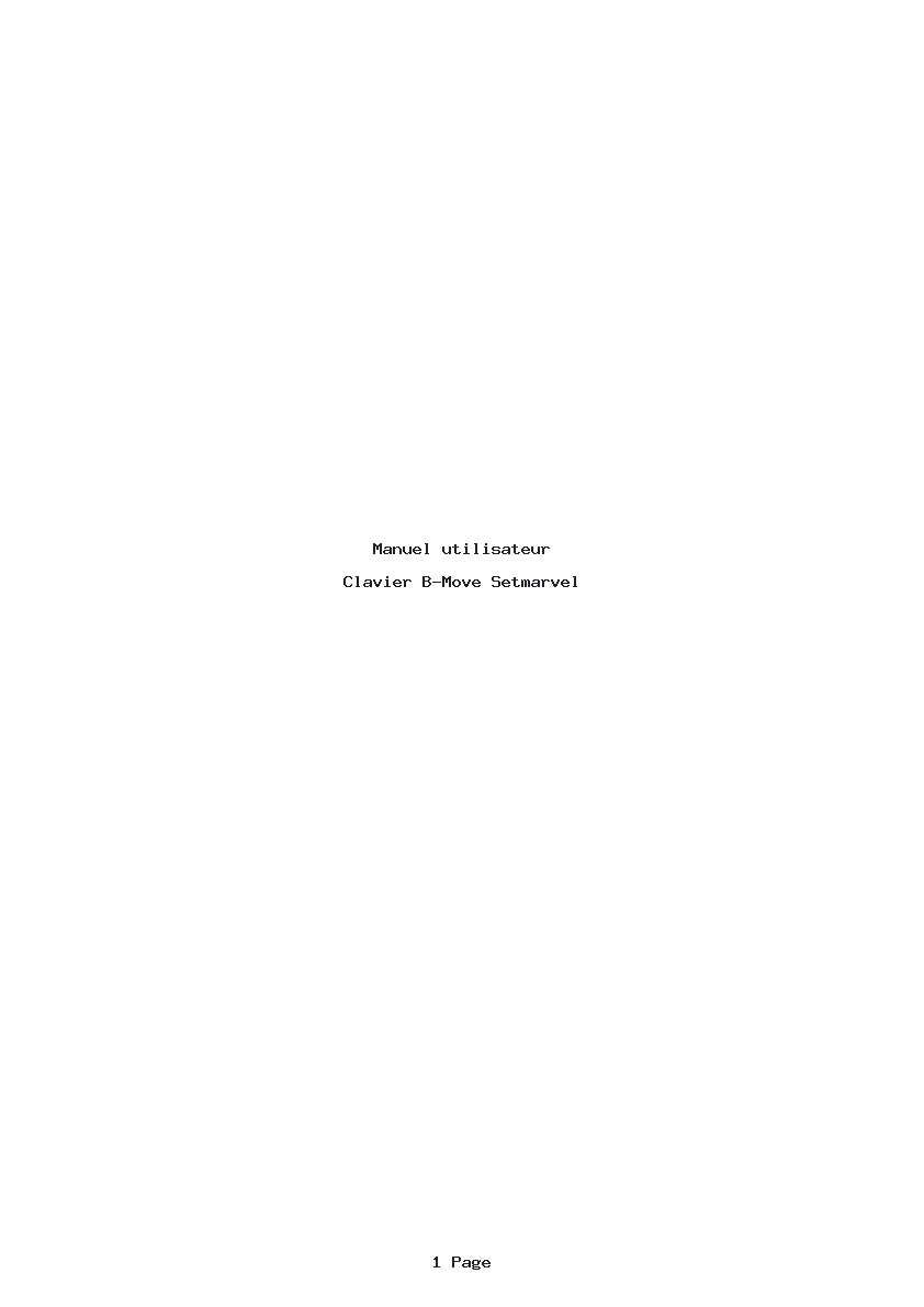 Page 1 de la notice Manuel utilisateur B-Move Setmarvel