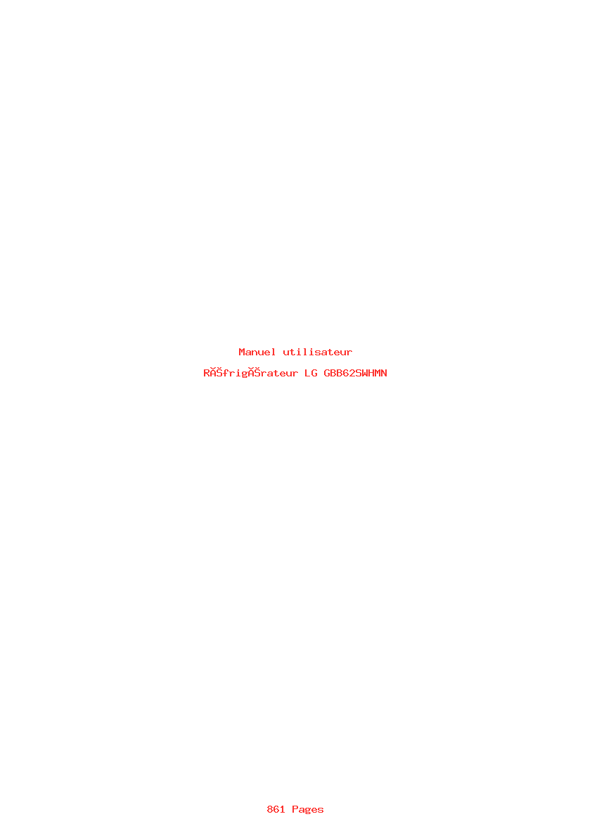 Page 1 de la notice Manuel utilisateur LG GBB62SWHMN