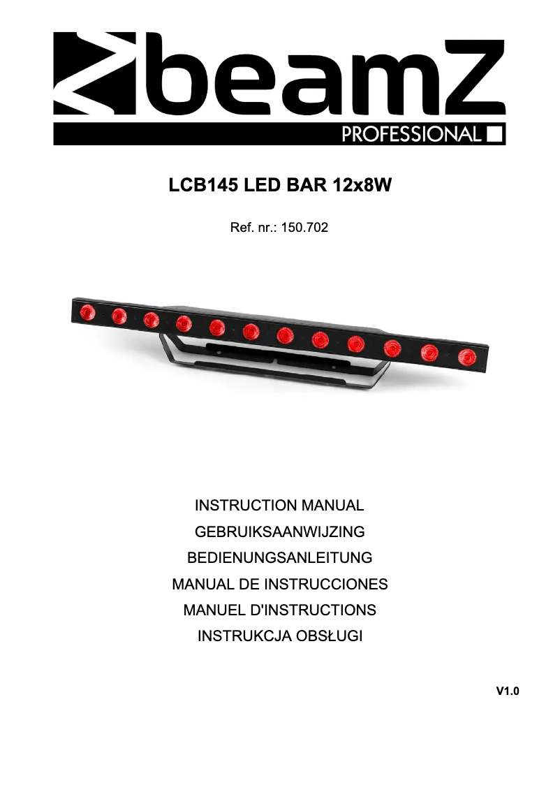 Page 1 de la notice Manuel utilisateur BeamZ LCB145