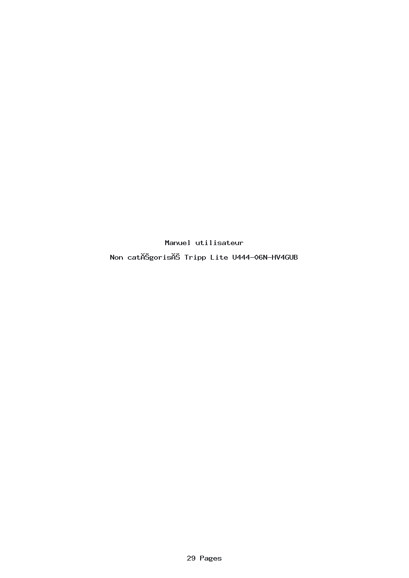 Page 1 de la notice Manuel utilisateur Tripp Lite U444-06N-HV4GUB