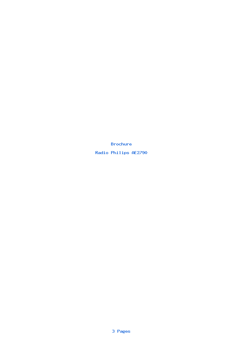 Page 1 de la notice Brochure Philips AE2790