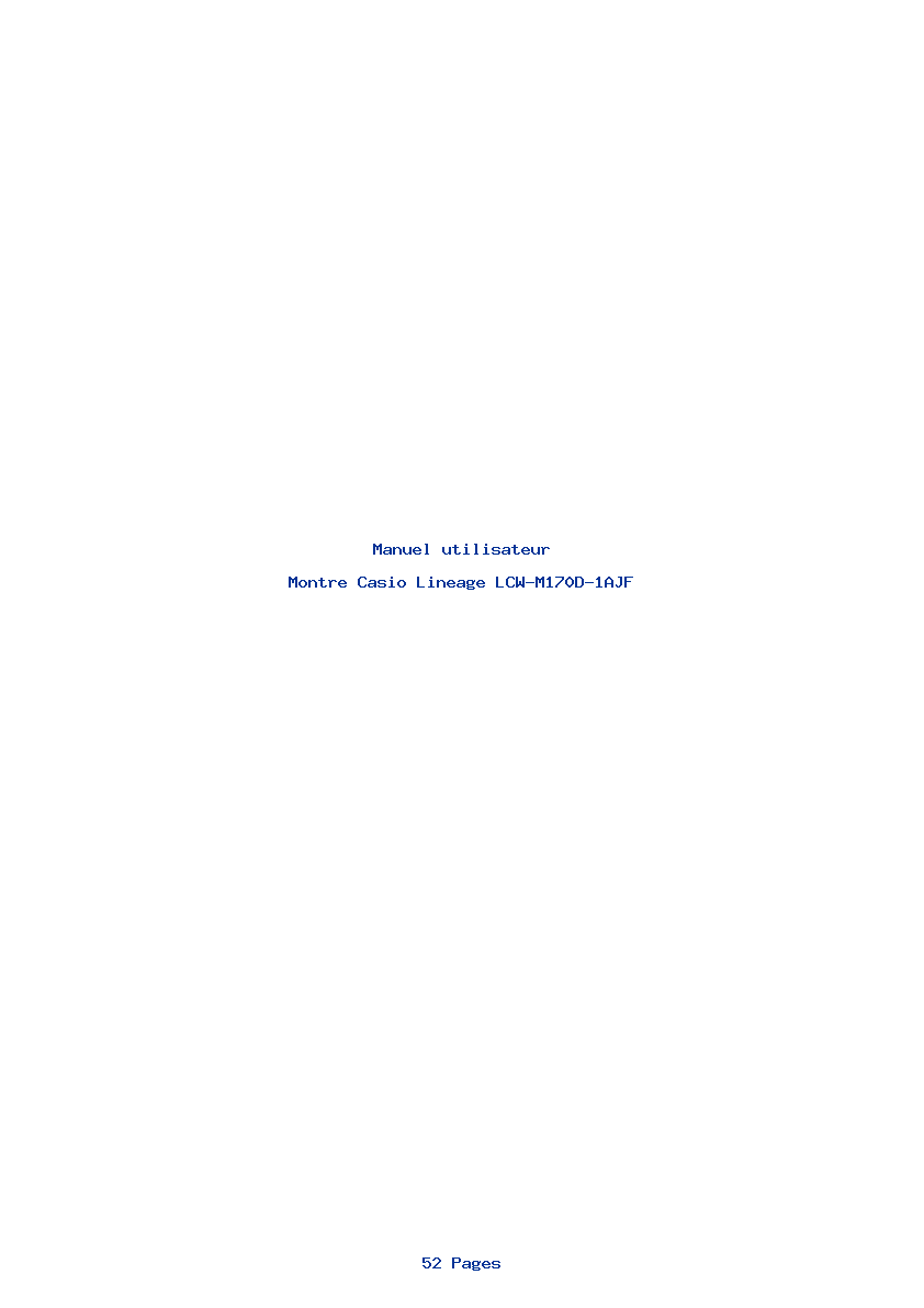 Page 1 de la notice Manuel utilisateur Casio Lineage LCW-M170D-1AJF