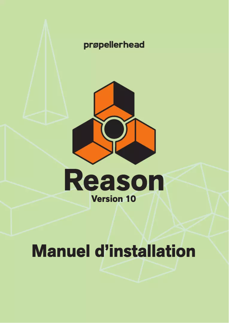 Page 1 de la notice Guide d'installation Propellerhead Reason 10.2