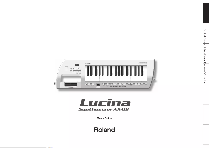 Page 1 de la notice Guide de démarrage rapide Roland Lucina AX-09